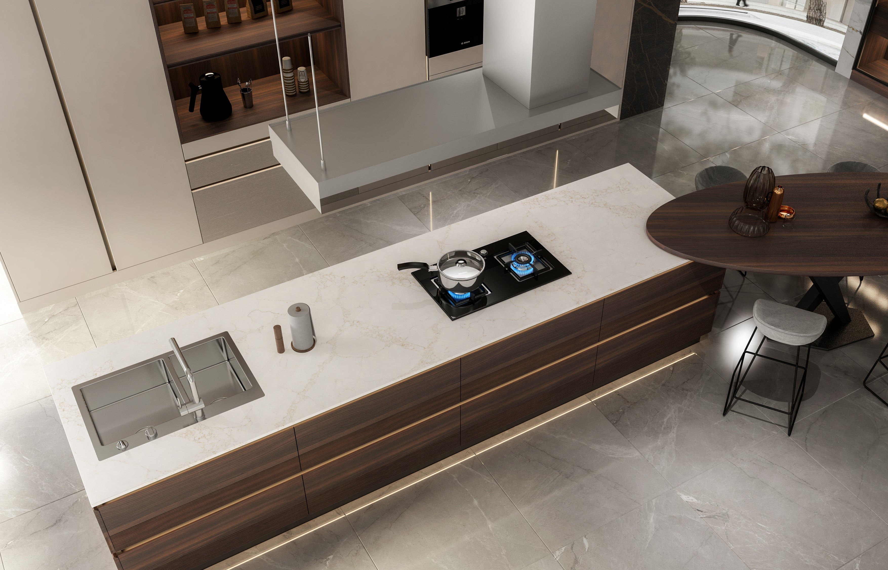 Statuario Gold Leather Quartz