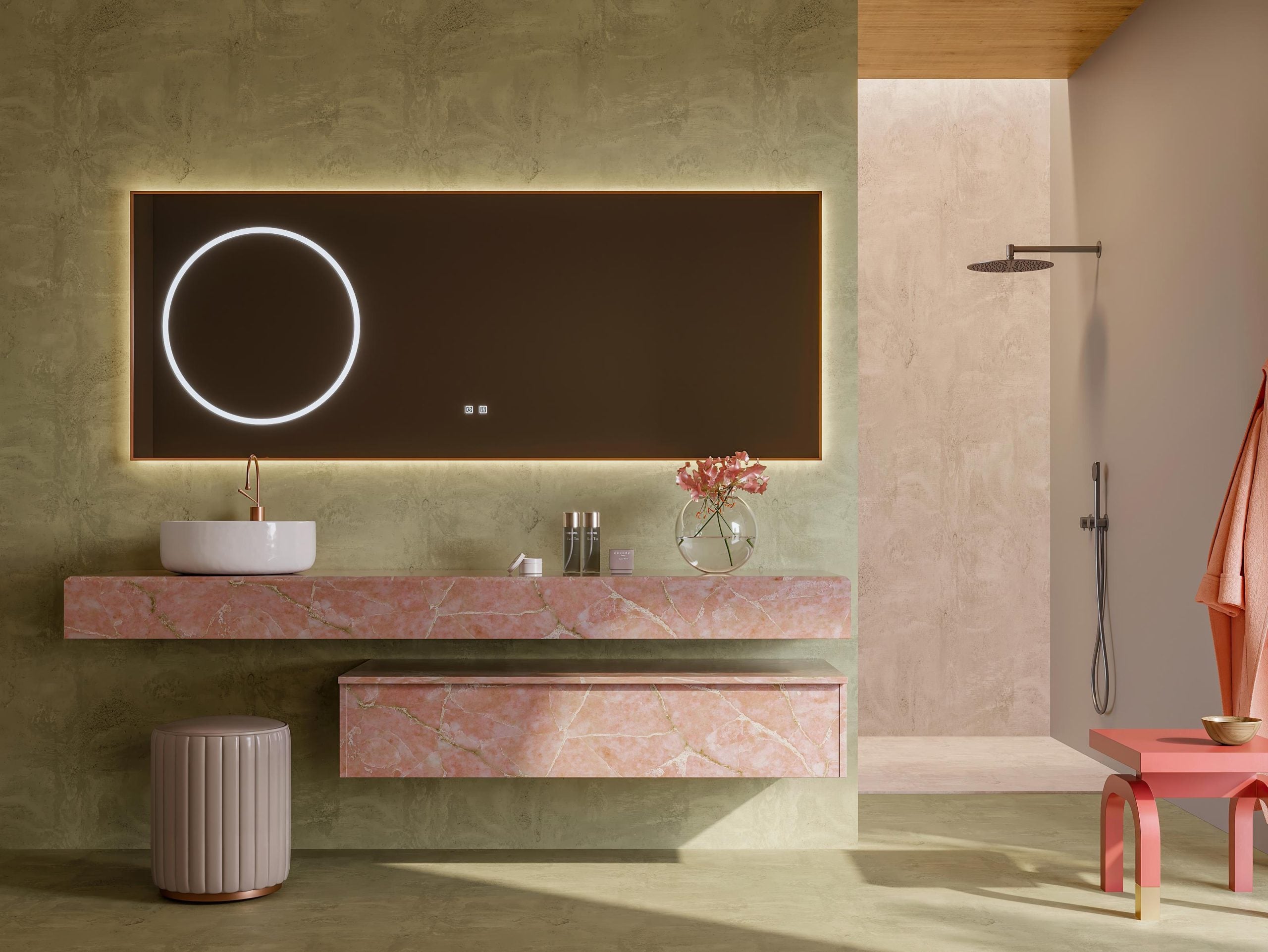 Pink Amazonite Backlit Quartz