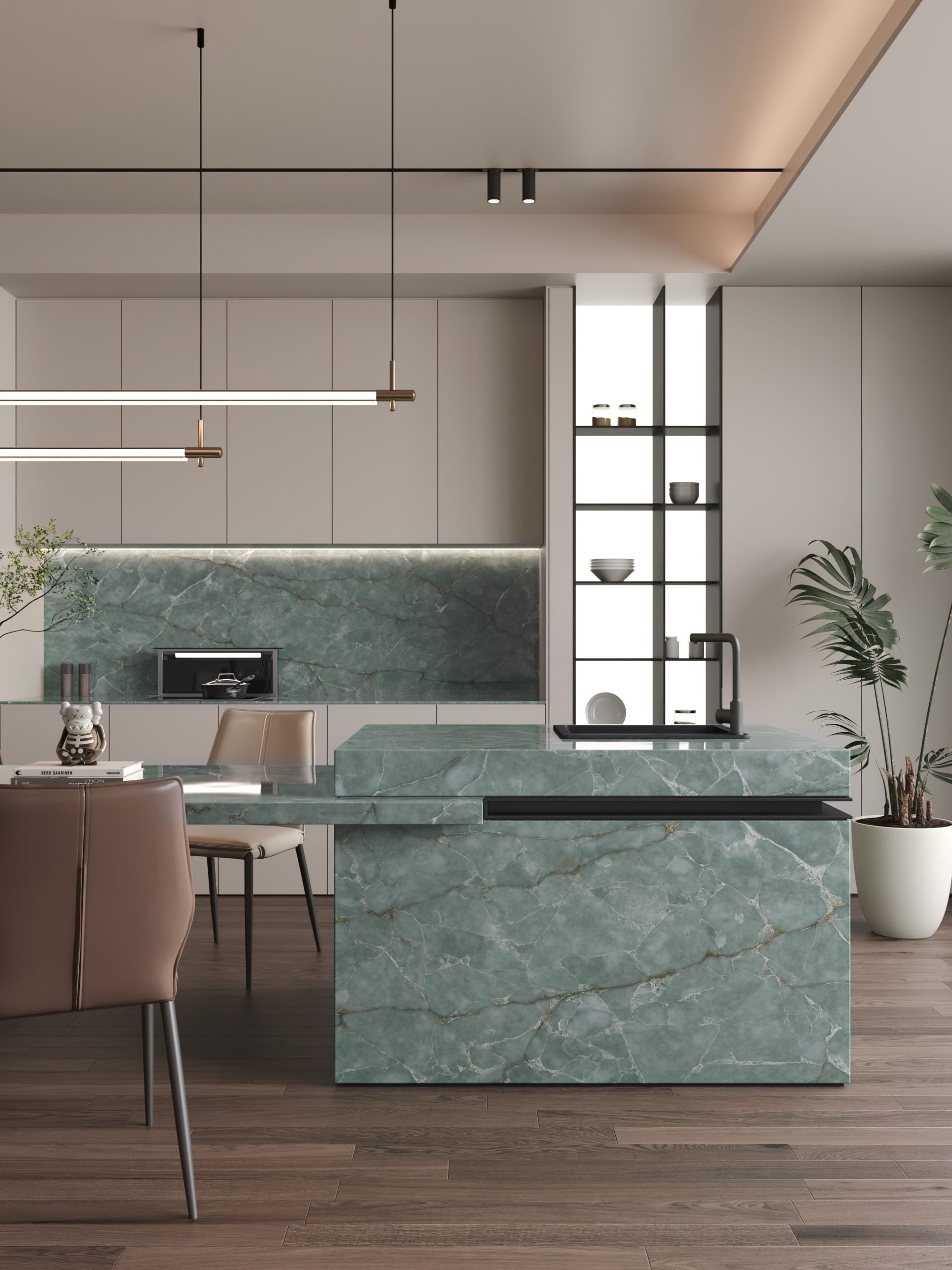 Verde Amazonite Backlit Quartz